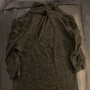 TWENTYONE HIGH NECK GREY SHIRT